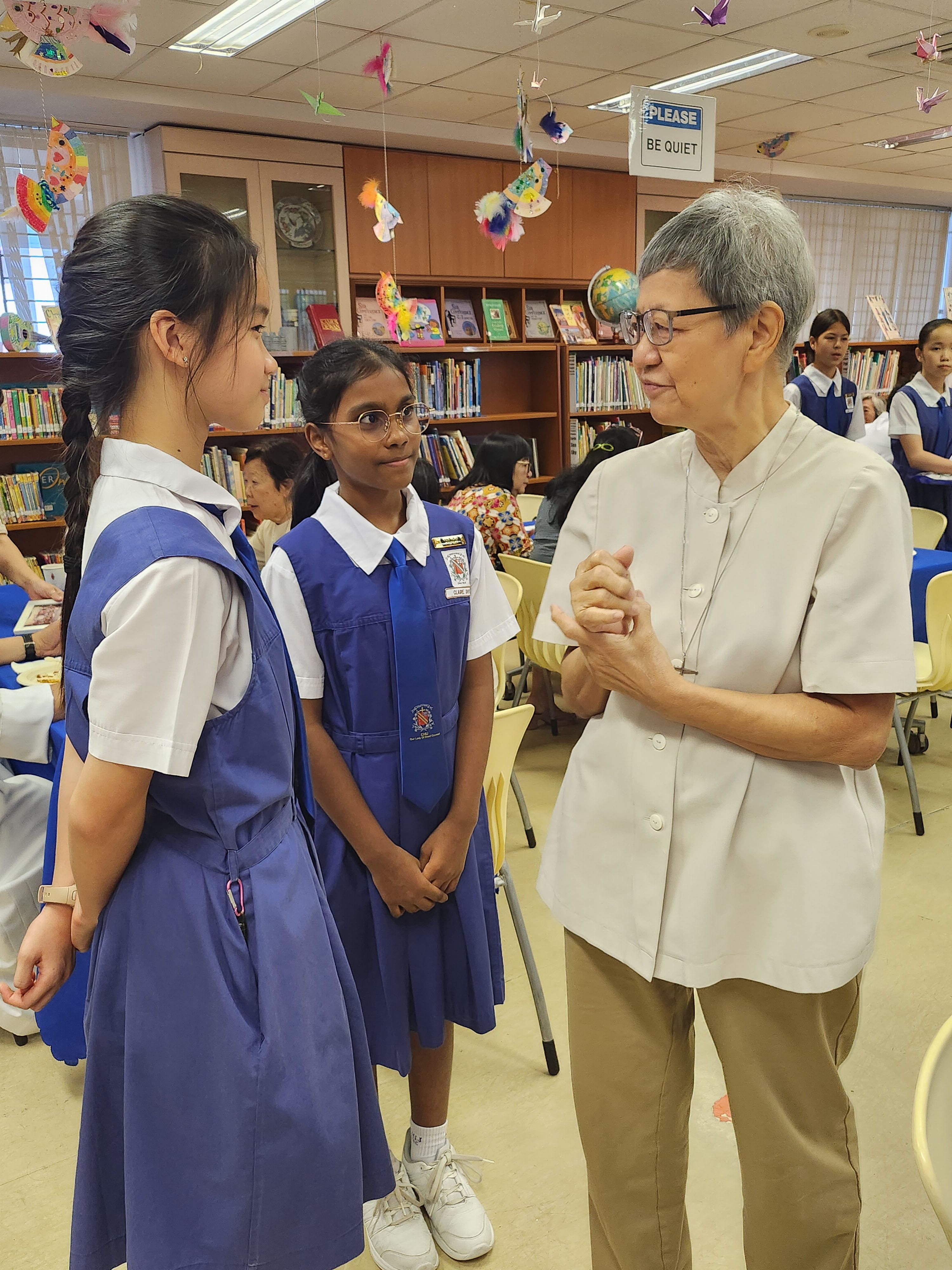 Sr Maria speaking with the Vice Head Prefects